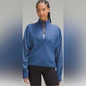Elegant Women's Blue Bomber Jacket